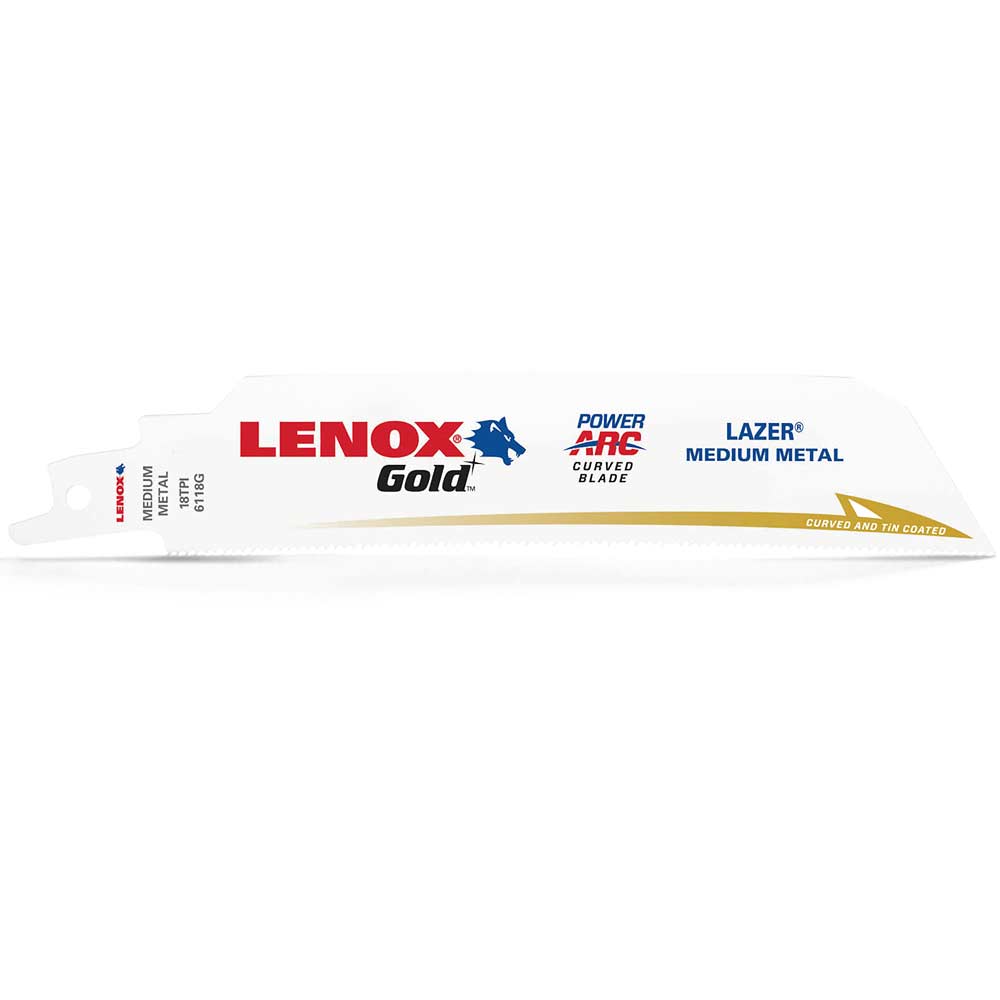 Photo of Lenox Gold Lazer 18tpi Medium Metal Cutting Reciprocating Saw Blades 152mm Pack Of 5
