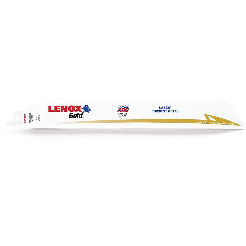 Photo of Lenox Gold Lazer 8tpi Thickest Metal Cutting Reciprocating Saw Blades 229mm Pack Of 5