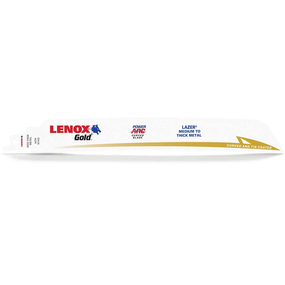 Photo of Lenox Gold Lazer 14tpi Medium / Thick Metal Cutting Reciprocating Saw Blades 229mm Pack Of 5