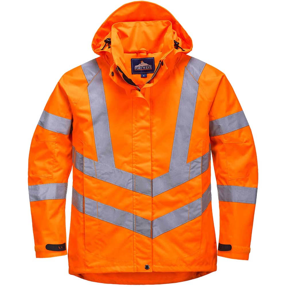 Picture of Oxford Weave 300D Ladies Class 3 Hi Vis Jacket Orange 3XL