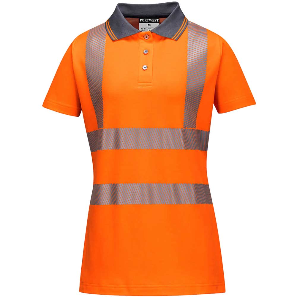 Photo of Portwest Ladies Class 2 Hi Vis Polo Shirt Orange Xl
