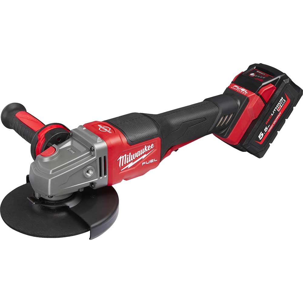 Image of Milwaukee M18 FHSAG125XPDB Fuel 18v Cordless Brushless Angle Grinder 125mm 2 x 5.5ah Li-ion Charger Case