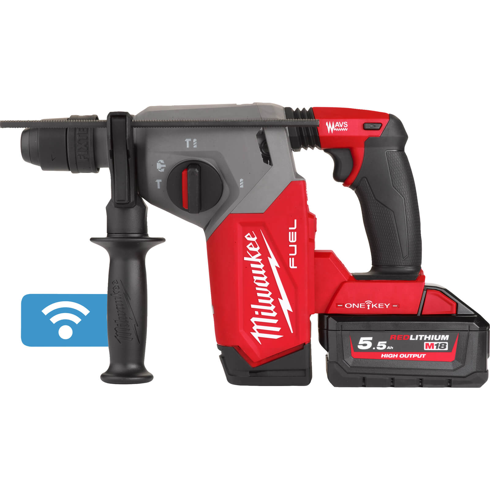Milwaukee M18 ONEFHX Fuel 18v Cordless Brushless SDS Plus Drill 2 x 5.5ah Li-ion Charger Case