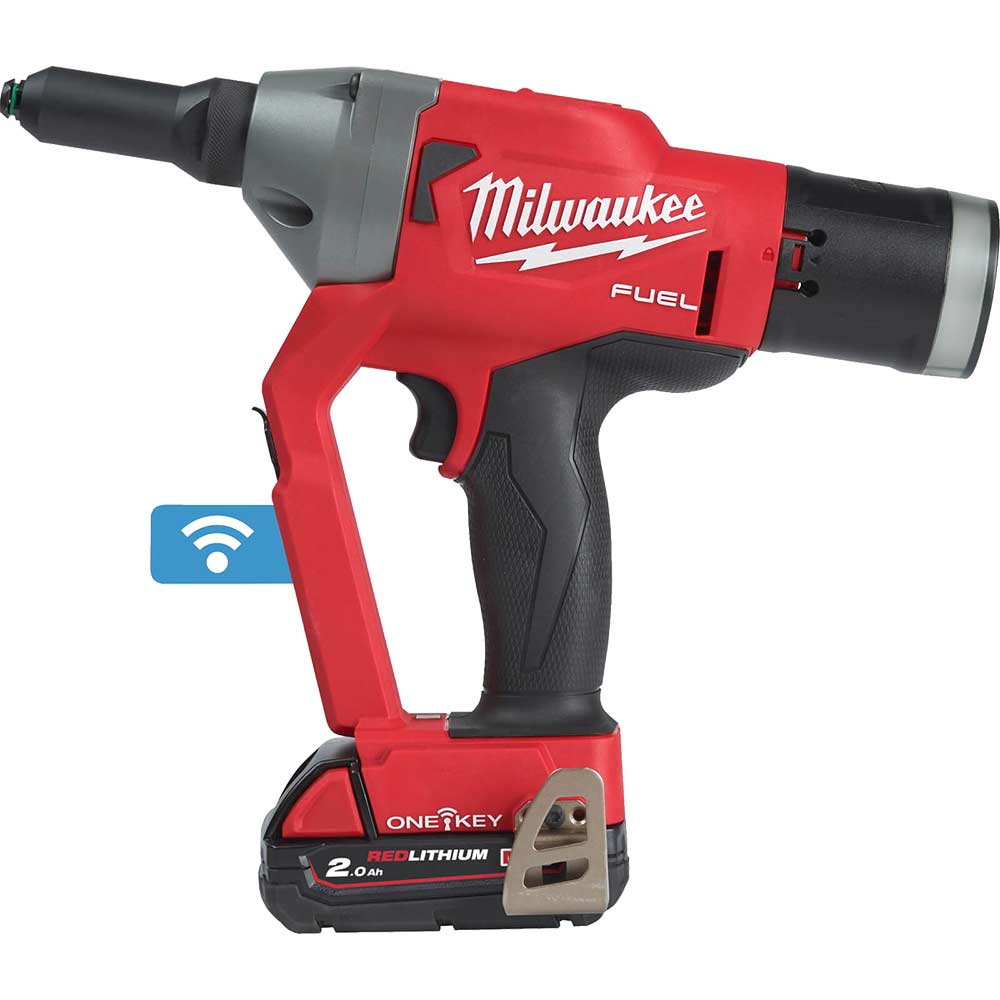 Milwaukee M18 ONEFPRT Fuel 18v Cordless Brushless Rivet Gun 2 x 2ah Li-ion Charger Case