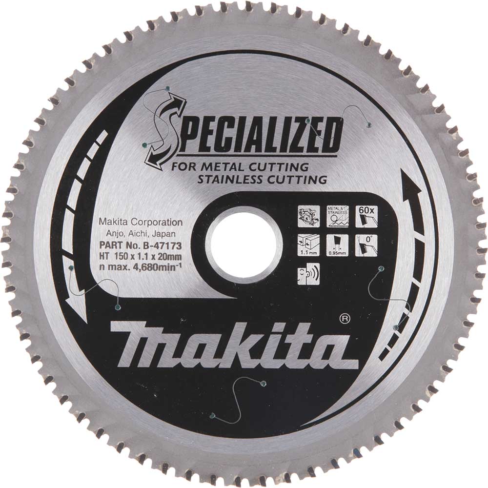 Image of Makita SPECIALIZED Cordless Metal Cutting Saw Blade 150mm 60T 20mm