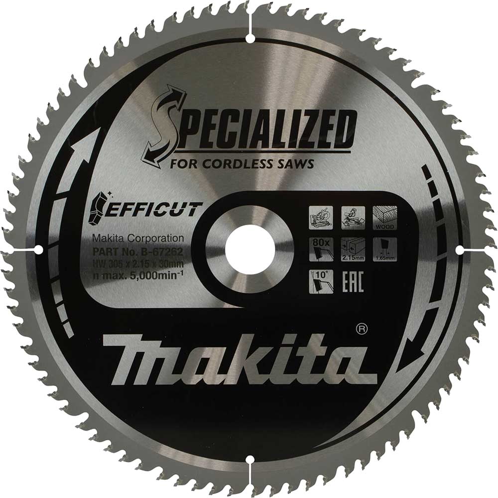 Image of Makita SPECIALIZED Efficut Wood Cutting Saw Blade 305mm 80T 30mm