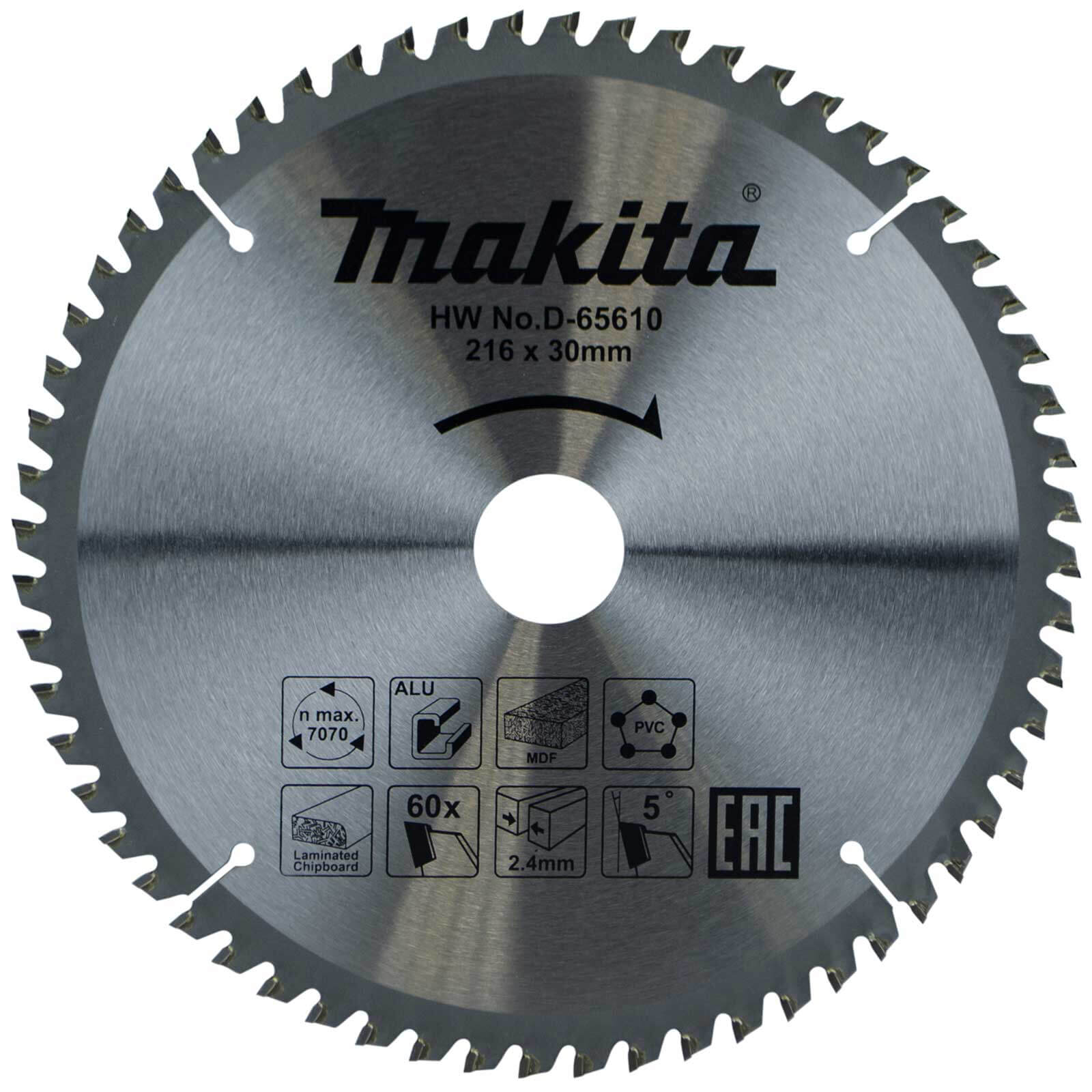 Photo of Makita Multi Purpose Circular Saw Blade 216mm 60t 30mm
