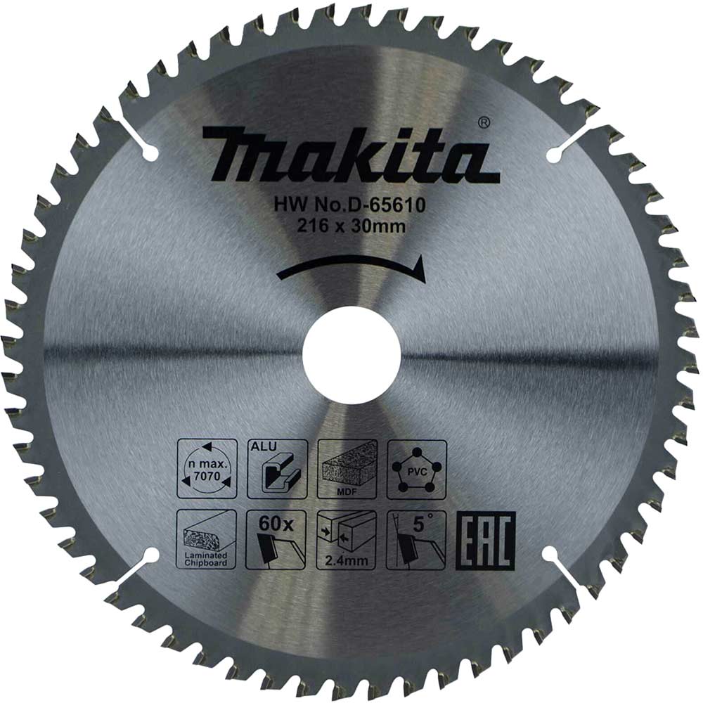 Photo of Makita Multi Purpose Circular Saw Blade 216mm 60t 30mm