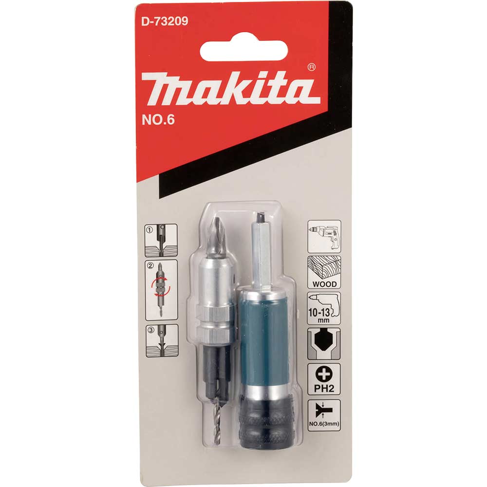 Makita Professional 4 Way Drill and Screwdriver Bit Countersinks