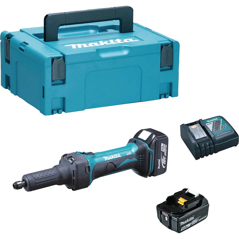 Image of Makita DGD800 18v LXT Cordless Die Grinder 2 x 5ah Li-ion Charger Case