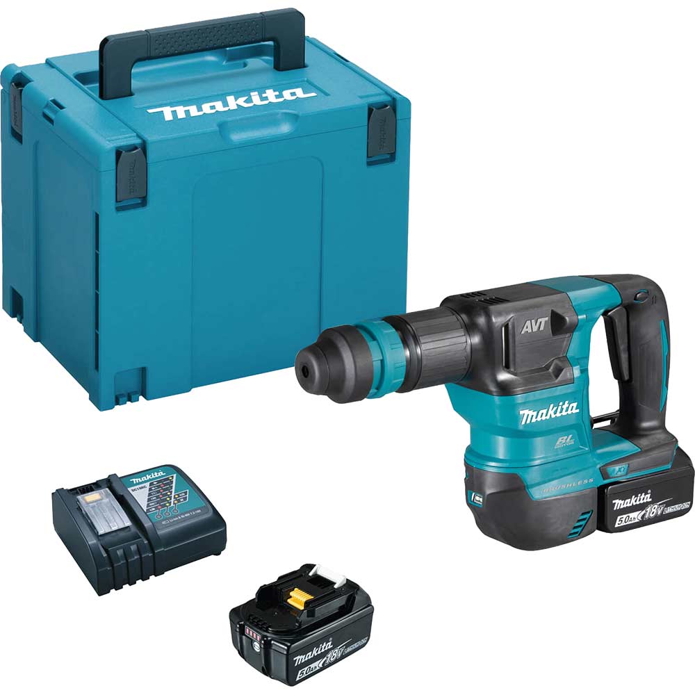 Image of Makita DHK180 18v LXT Cordless Brushless Power Scraper 2 x 5ah Li-ion Charger Case