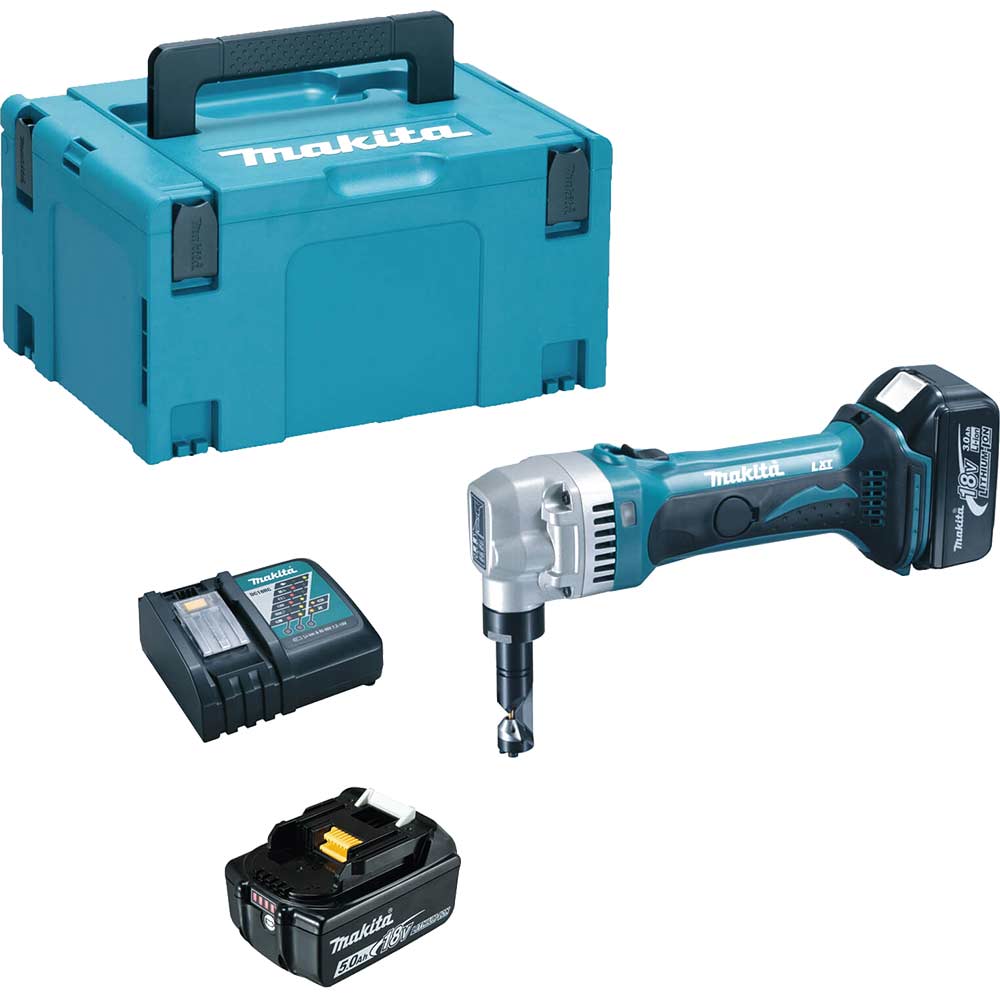 Image of Makita DJN161 18v LXT Cordless Metal Nibbler 2 x 5ah Li-ion Charger Case