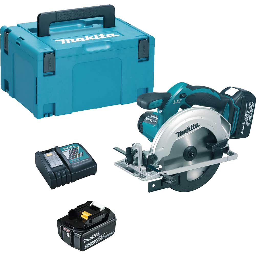 Image of Makita DSS611 18v LXT Cordless Circular Saw 165mm 2 x 5ah Li-ion Charger Case