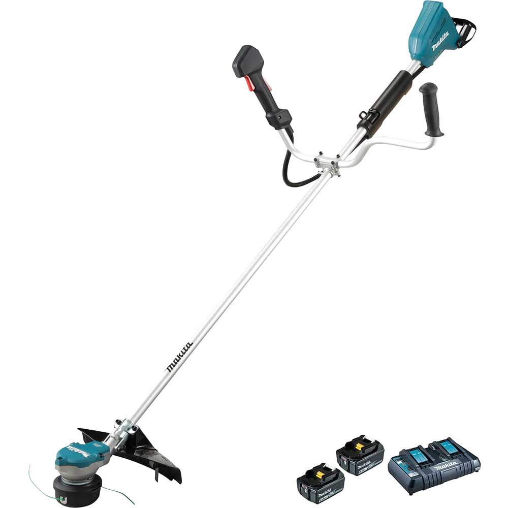 Makita DUR368A Twin 18v LXT Cordless Brushless Brush Cutter 350mm 2 x 6ah Li-ion Charger