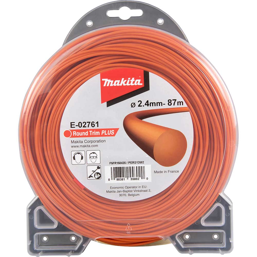 Image of Makita Round Trim Plus Orange Grass Trimmer Line 2.4mm 87m