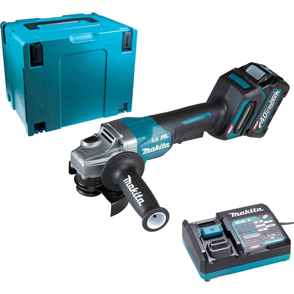 Image of Makita GA012G 40v Max XGT Cordless Brushless Angle Grinder 115mm 1 x 2.5ah Li-ion Charger Case