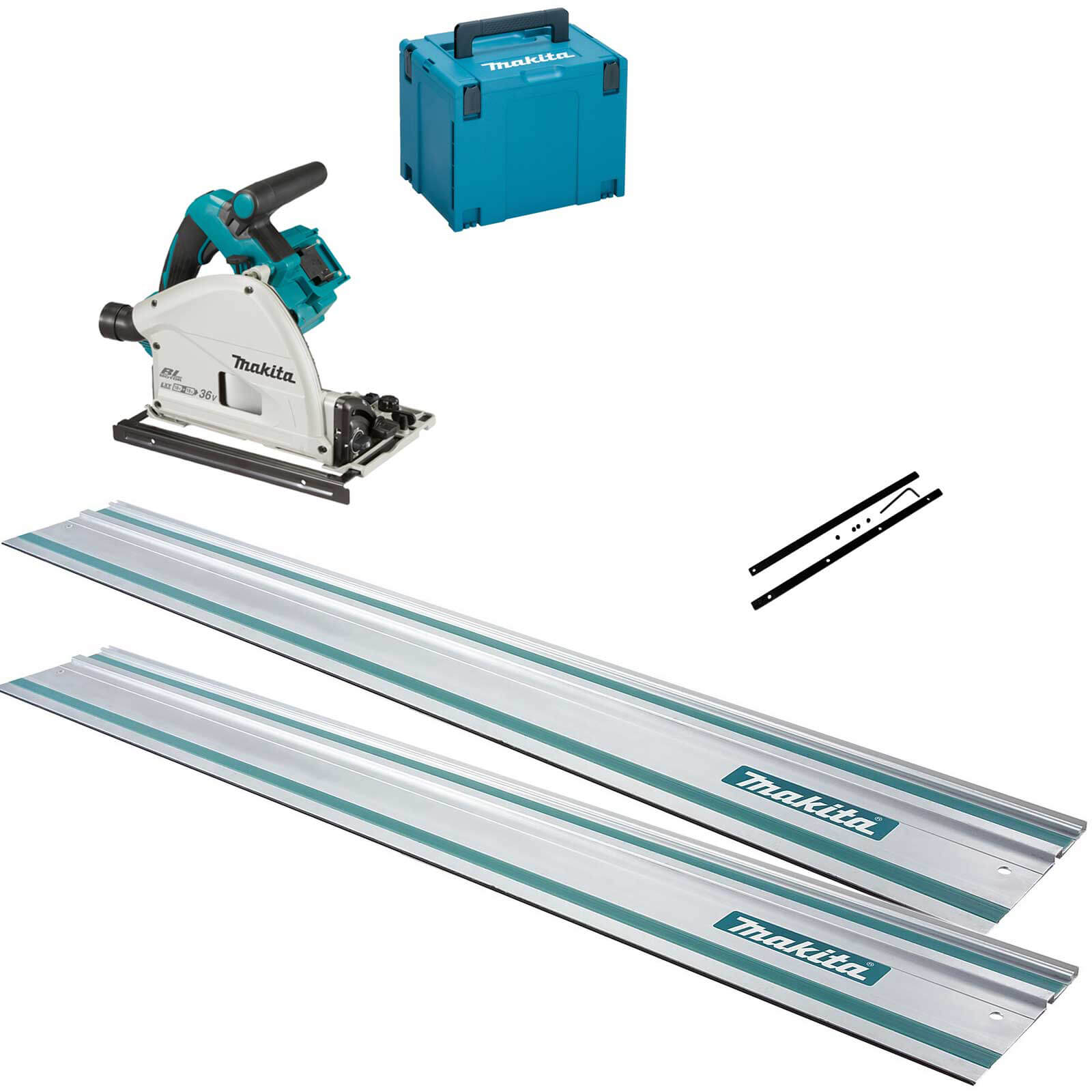 Makita DSP600ZJ Twin 18v LXT Cordless Brushless Plunge Saw 3 Piece Kit No Batteries No Charger Case & Accessories