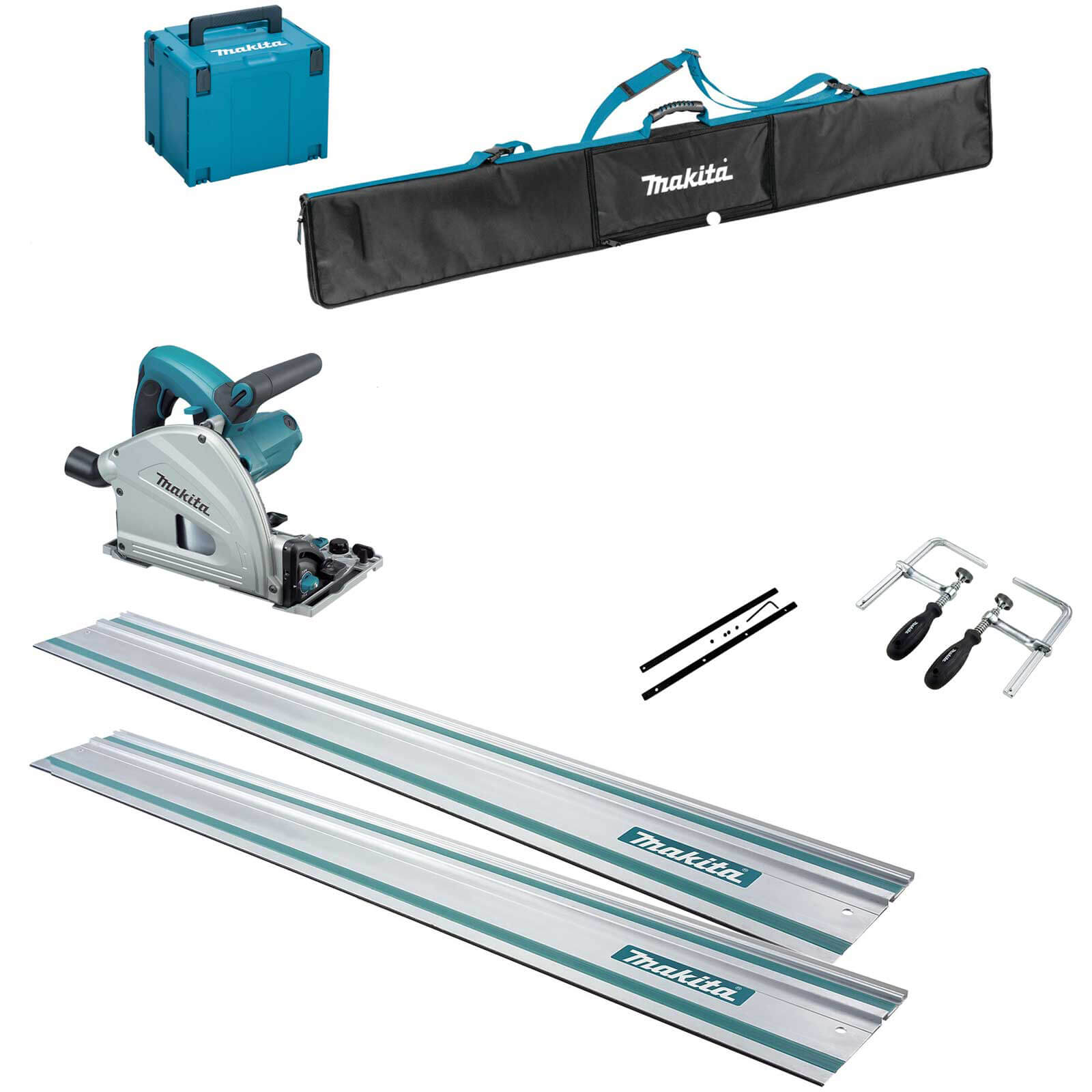 Makita SP6000K6 Plunge Cut Circular Saw and Guide Rail Accessory 6 Piece Set 110v