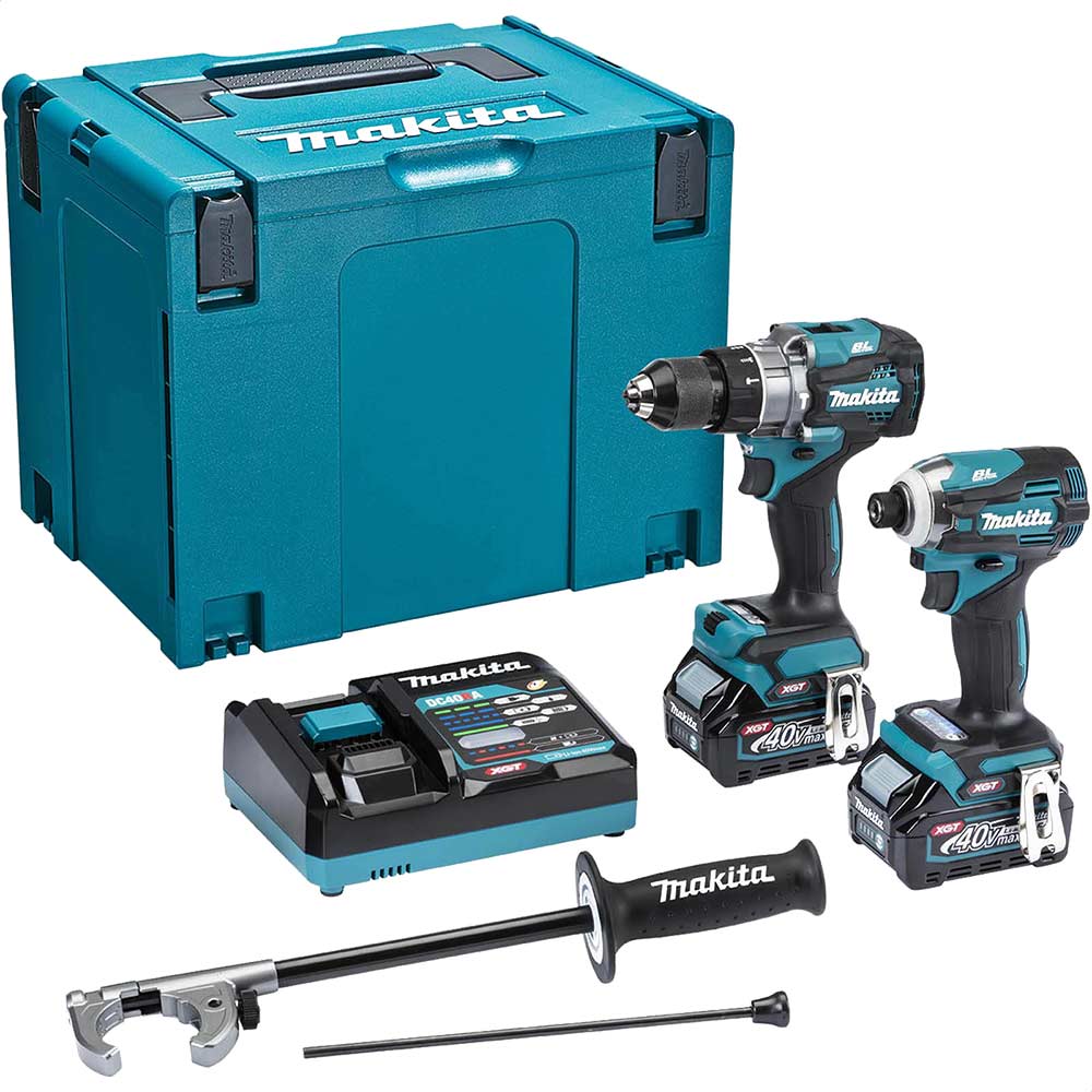Image of Makita DK0114G208 40v Max XGT Cordless Combi Drill and Impact Driver Kit 2 x 2.5ah Li-ion Charger Case