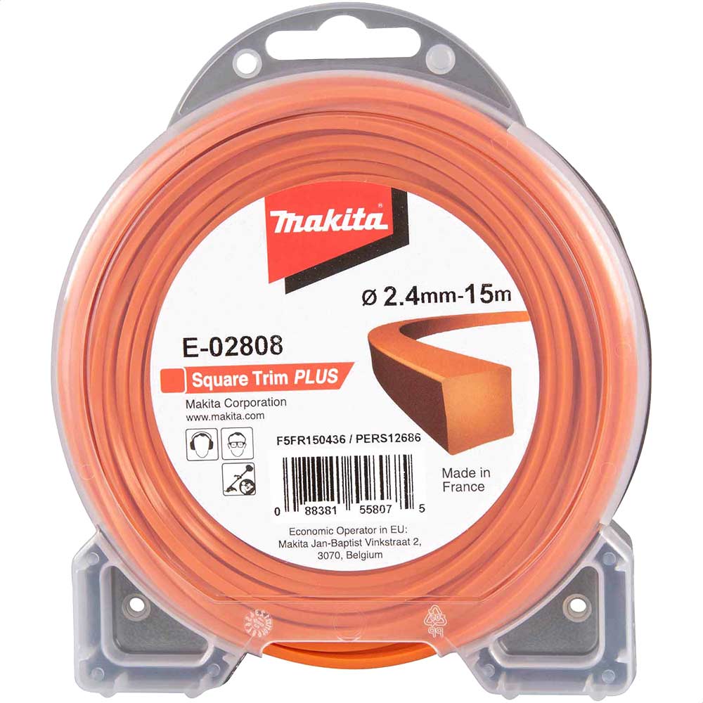 Image of Makita Square Trim Plus Orange Grass Trimmer Line 2.4mm 15m