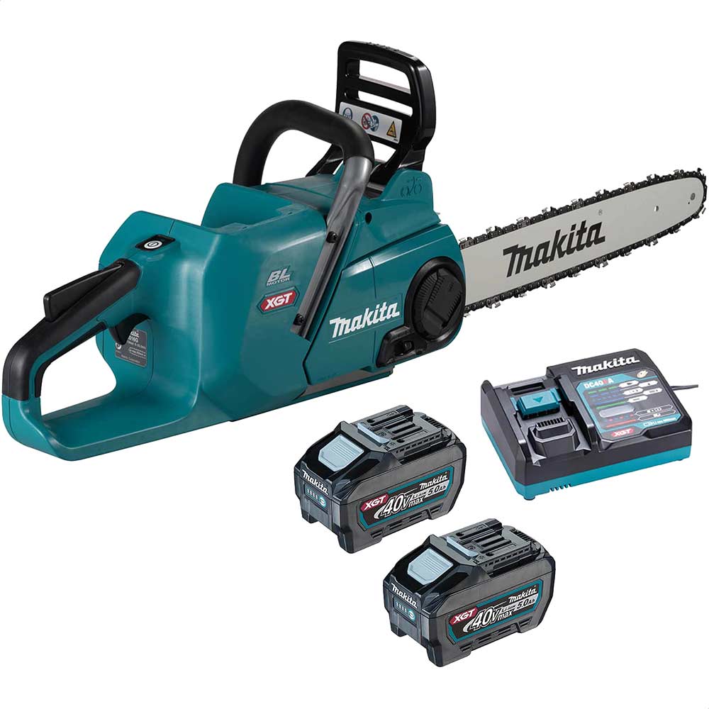 Image of Makita UC014G 40v Max XGT Cordless Brushless Chainsaw 300mm 2 x 5ah Li-ion Charger