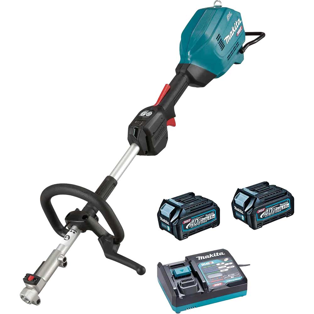Image of Makita UX01G 40v Max XGT Cordless Brushless Split Shaft Garden Multi Tool 2 x 2.5ah Li-ion Charger