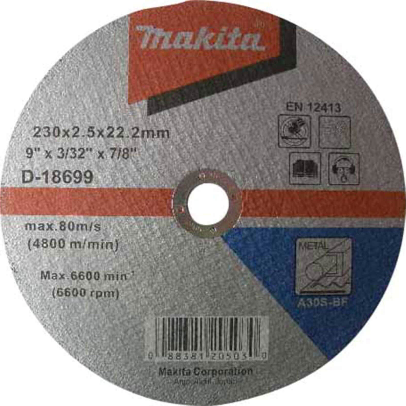 Photo of Makita A41 Flat Metal Cutting Disc 180mm