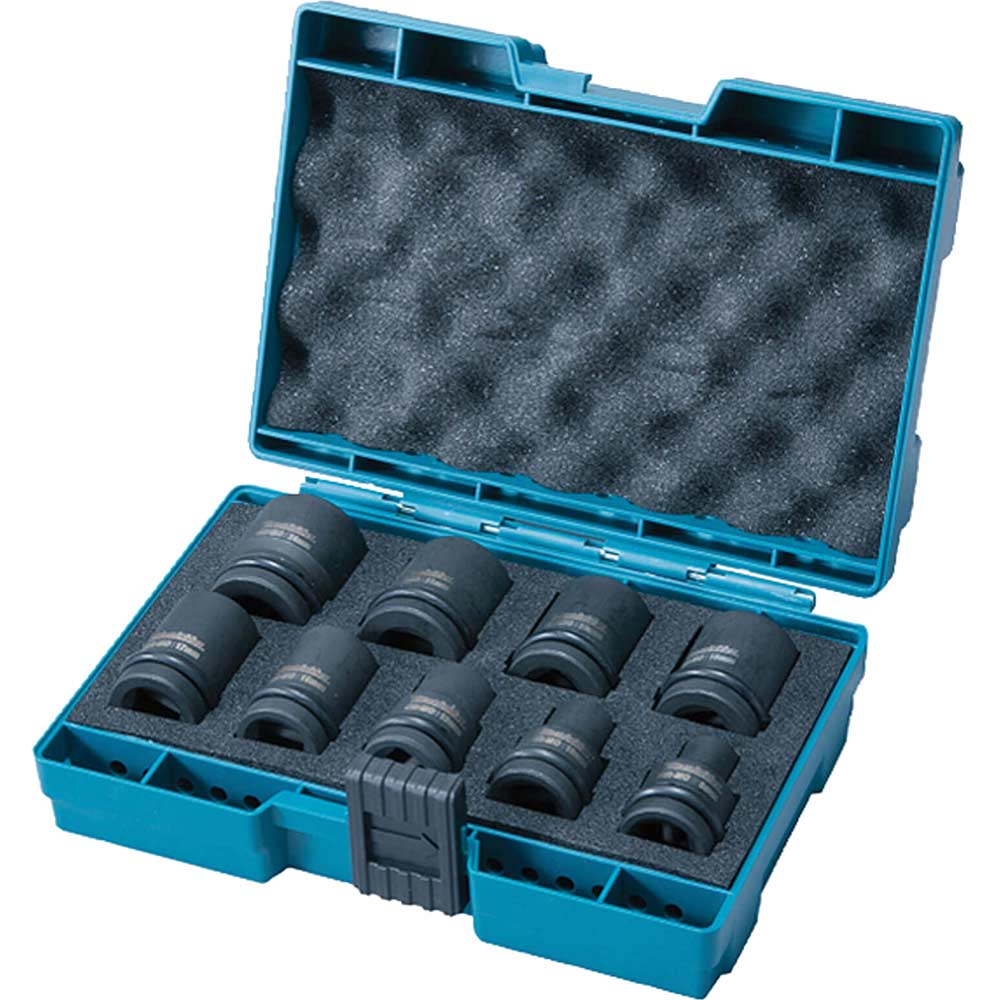 View Makita 9 Piece 1/2" Drive Impact Socket Set 1/2" View Makita 9 Piece 1/2" Drive Impact Socket Set 1/2"