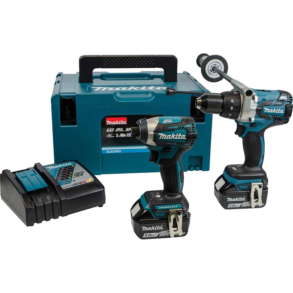 Photo of Makita Dlx2176tj 18v Cordless Lxt Brushless Combi Drill And Impact Driver Kit 2 X 5ah Li-ion Charger Case