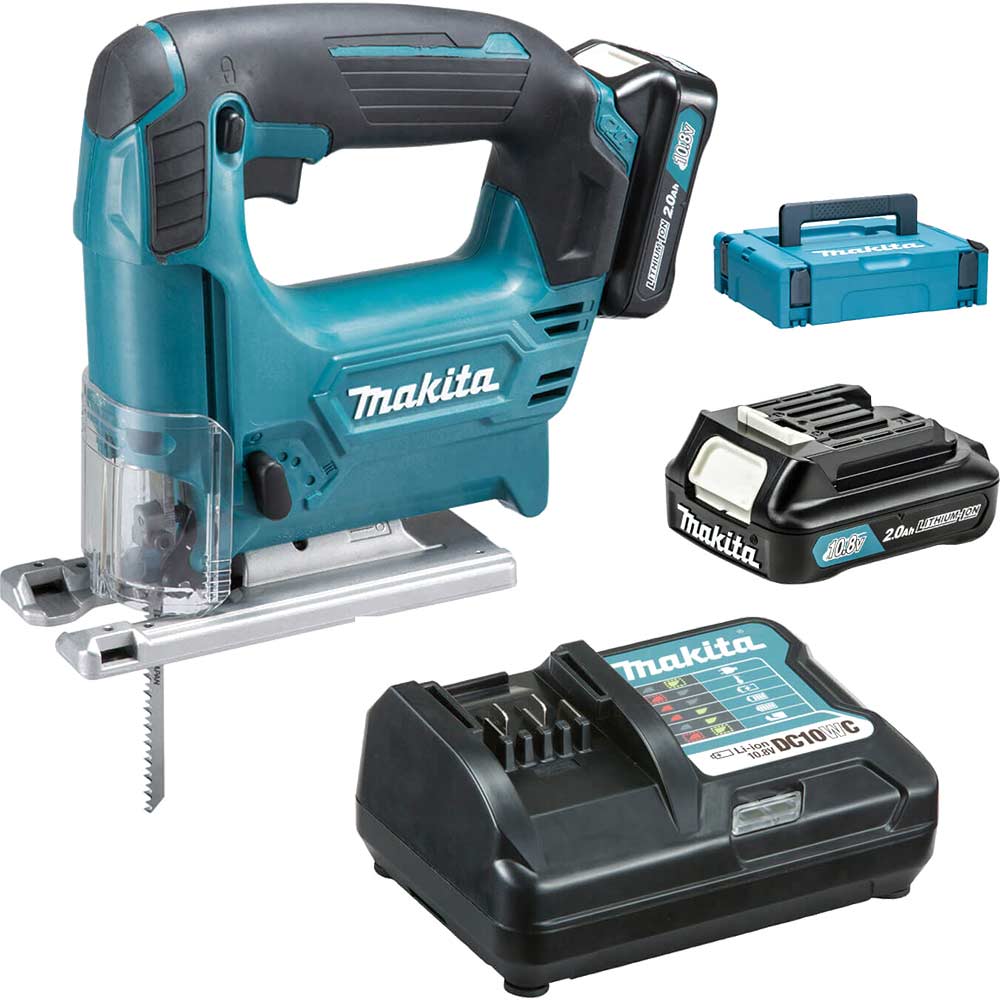 Image of Makita JV101D 12v Max CXT Cordless Jigsaw 2 x 2ah Li-ion Charger Case