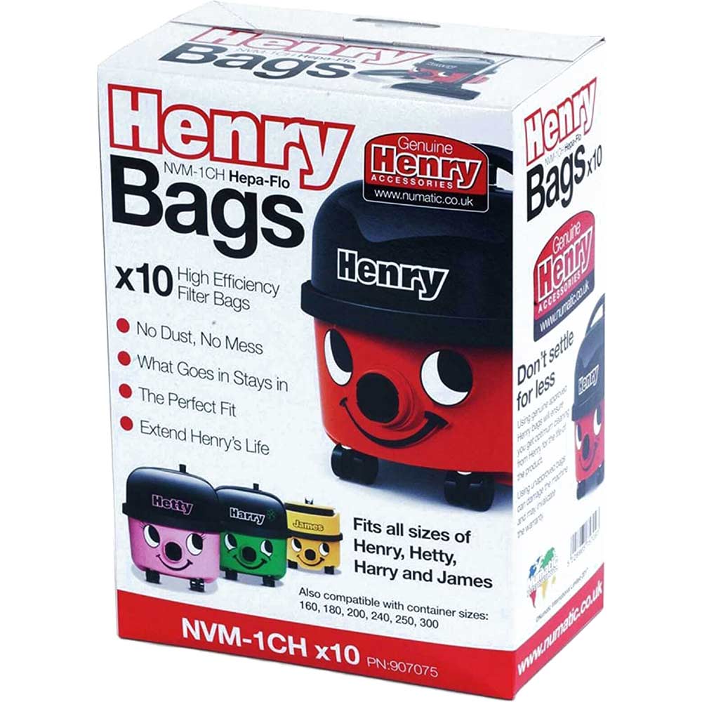 Numatic HVR200 Henry Hoover Filter Dust Bags Pack of 10