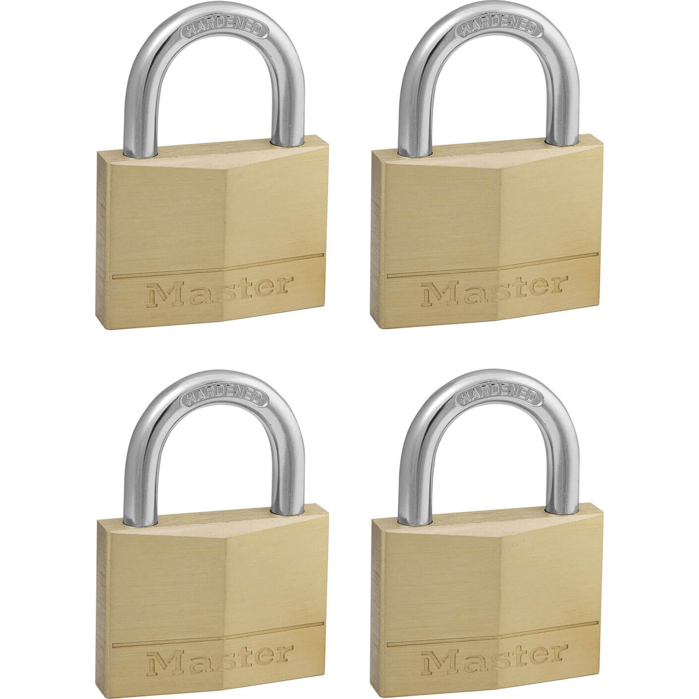 Click to view product details and reviews for Masterlock Solid Brass Padlock Pack Of 4 Keyed Alike 50mm Standard.