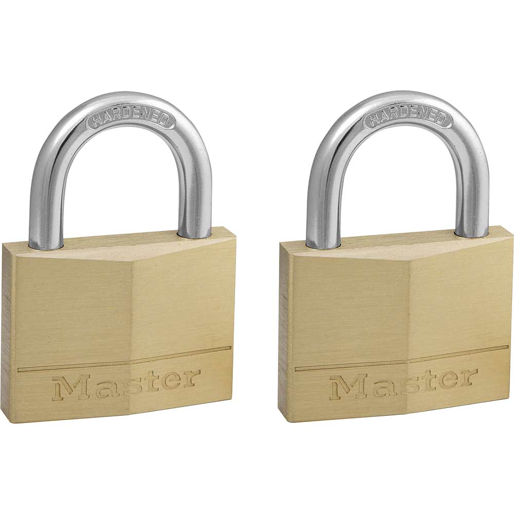 Photo of Masterlock Solid Brass Padlock Pack Of 2 Keyed Alike 50mm Standard