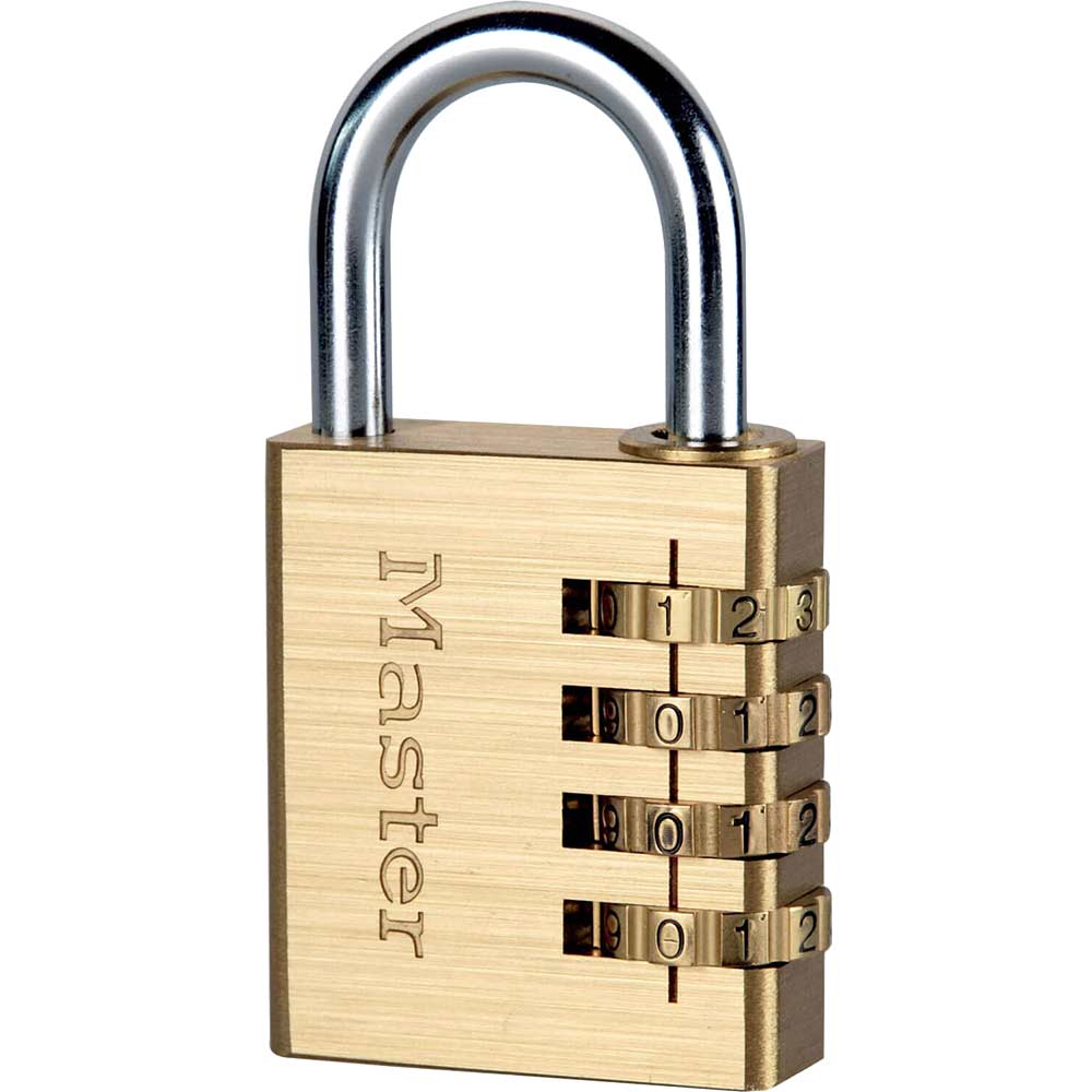 Photo of Masterlock Brass Finish Combination Padlock 40mm Standard