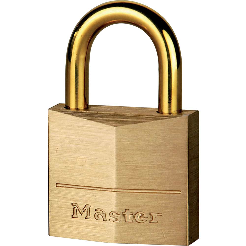 Photo of Masterlock Solid Brass Padlock Brass Plated Shackle 35mm Standard