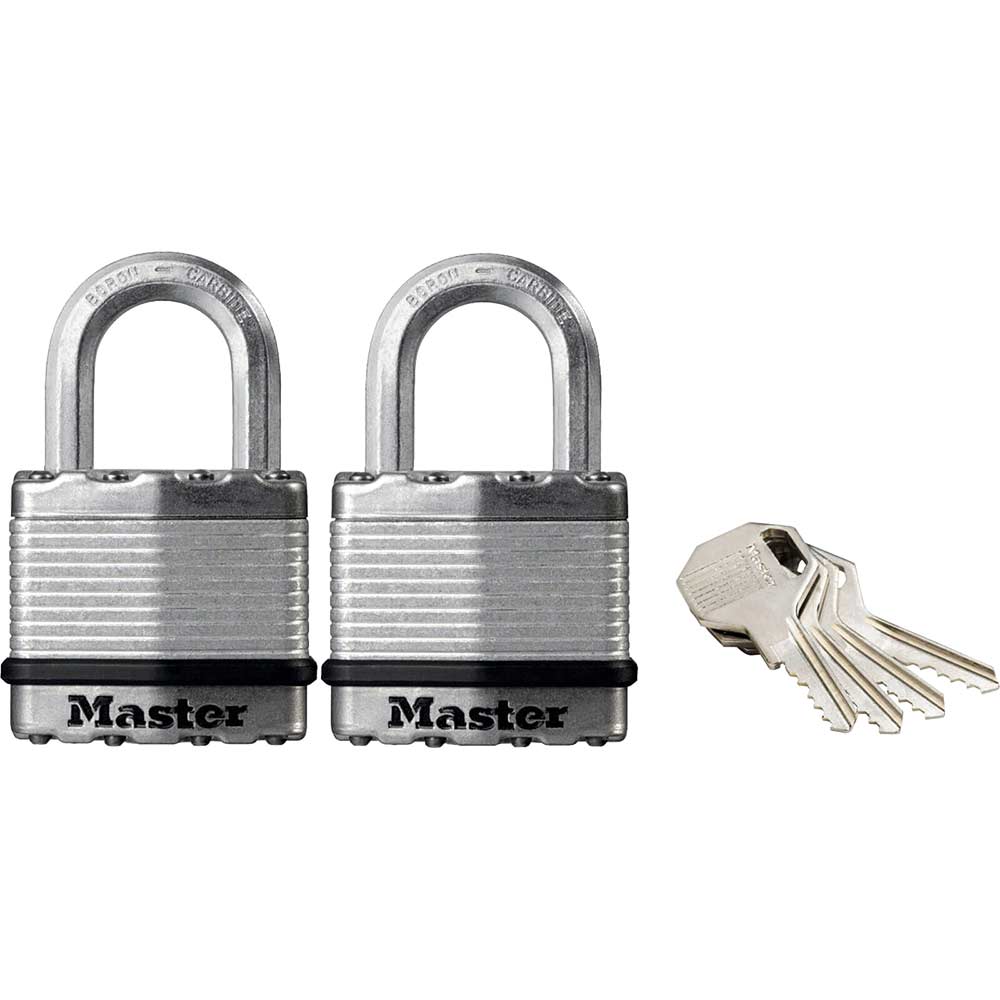 Photo of Masterlock Excell Laminated Steel Padlock Pack Of 2 Keyed Alike 45mm Standard
