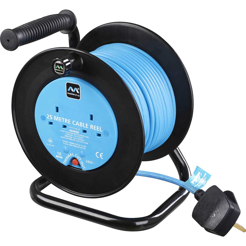 Masterplug 2 Socket Cable Extension Reel Cable Extension Reels