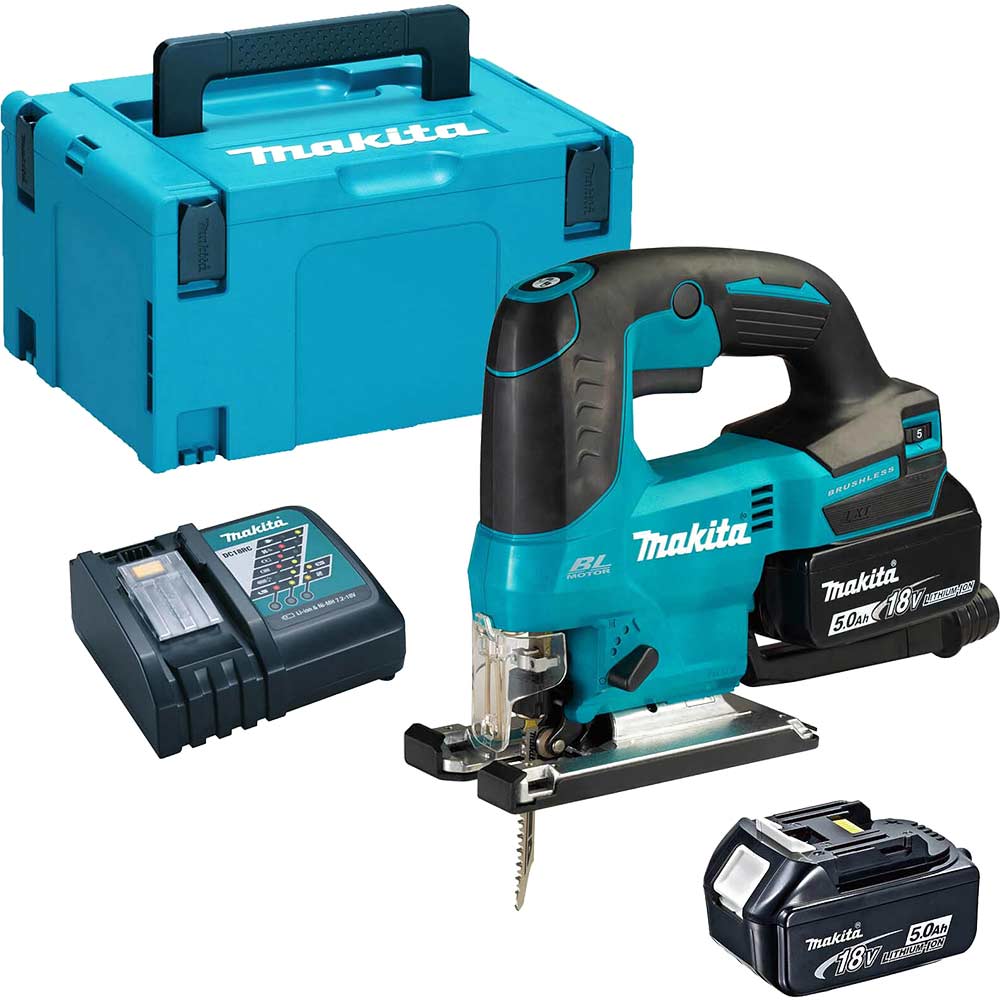 Makita DJV184 18v Brushless Cordless LXT Jigsaw 2 x 5ah Li-ion Charger Case