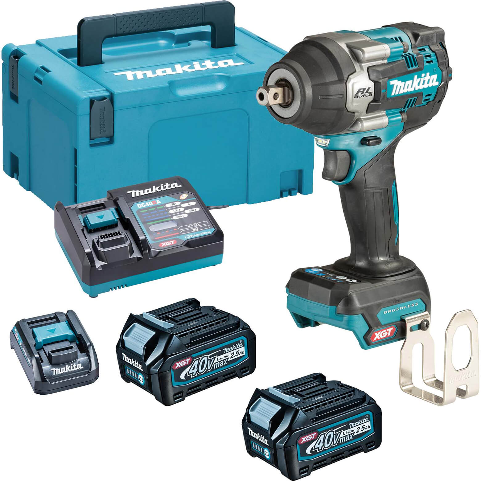 Photo of Makita Tw008g 40v Max Xgt Cordless Brushless Impact Wrench 2 X 2.5ah Li-ion Charger Case