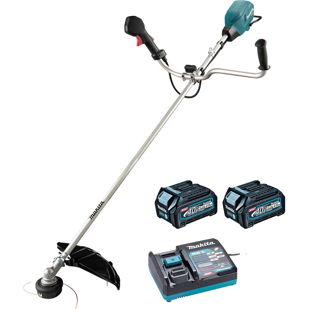 Image of Makita UR006G 40v Max XGT Cordless Brushless Brush Cutter 430mm 2 x 2.5ah Li-ion Charger