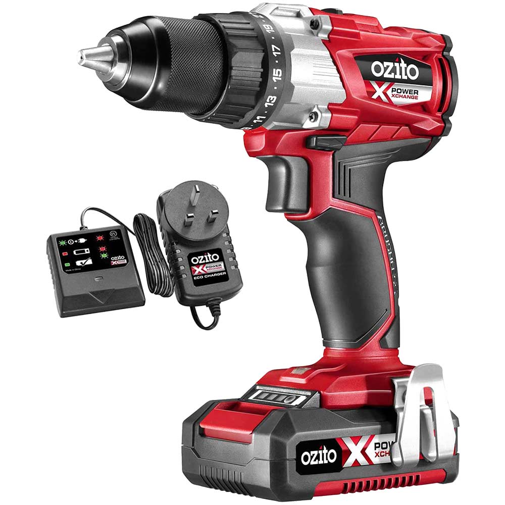 Image of Ozito PXBDS 18v Cordless Brushless Drill Driver 1 x 2ah Li-ion Charger No Case