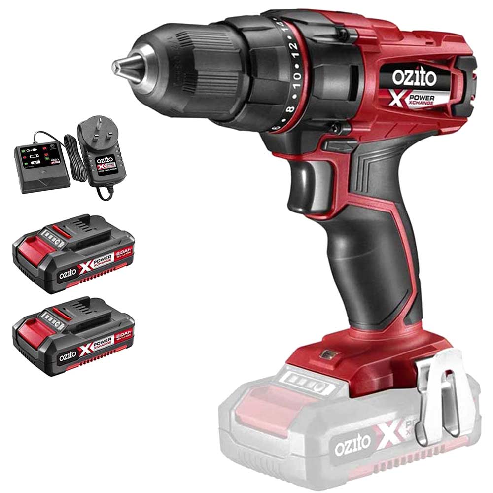 Image of Ozito PXDD 18v Cordless Drill Driver 2 x 2ah Li-ion Charger No Case