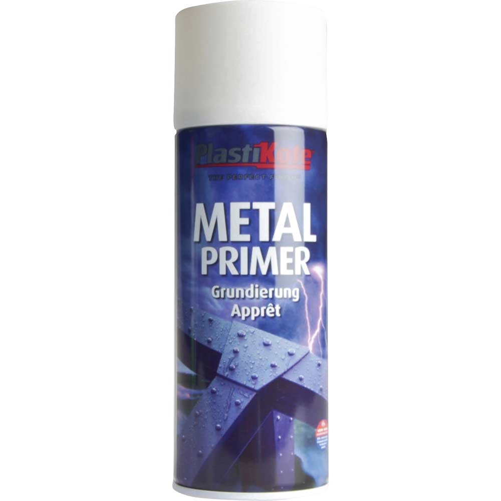 Photo of Plastikote Metal Primer Aerosol Spray Paint White 400ml