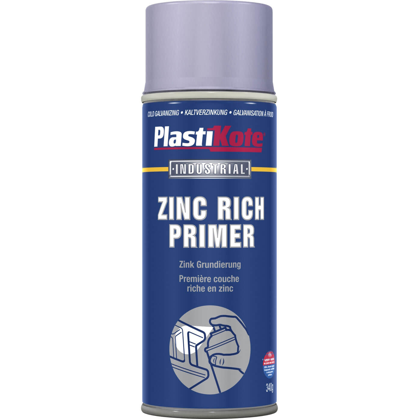 Plastikote Metal Primer Aerosol Spray Paint Zinc 400ml