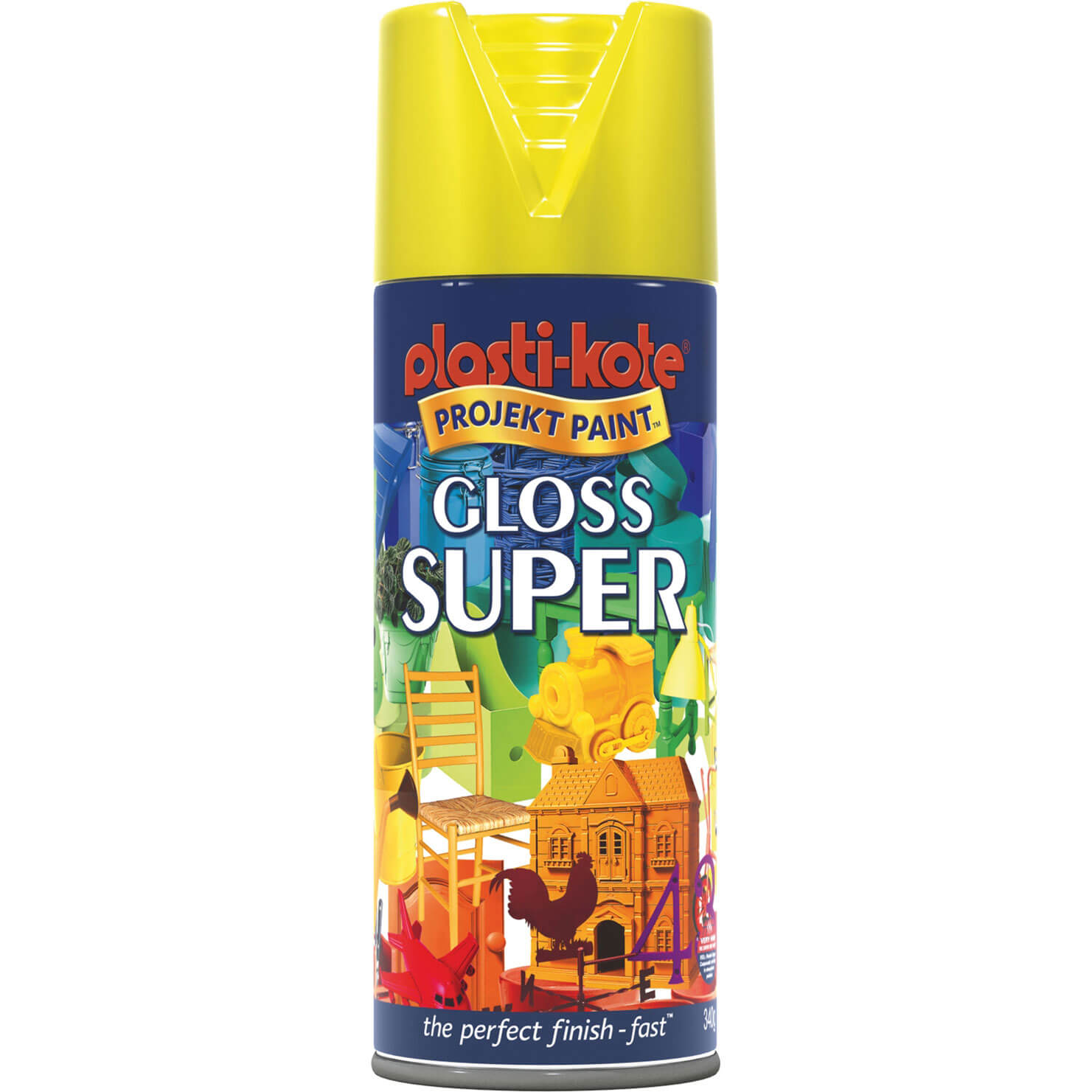 Image of Plastikote Super Gloss Aerosol Spray Paint Yellow 400ml