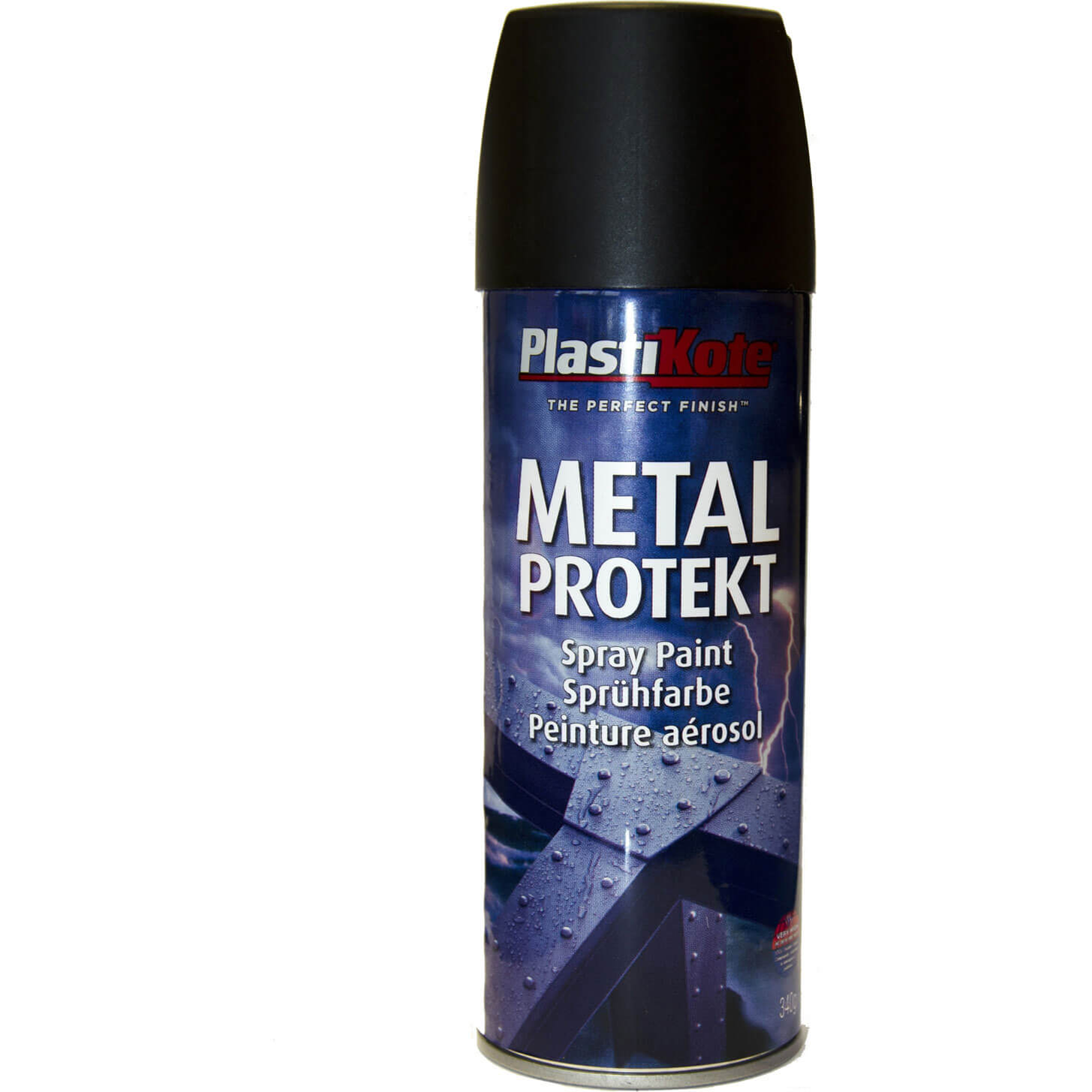 Image of Plastikote Metal Protekt Aerosol Spray Paint Matt Black 400ml