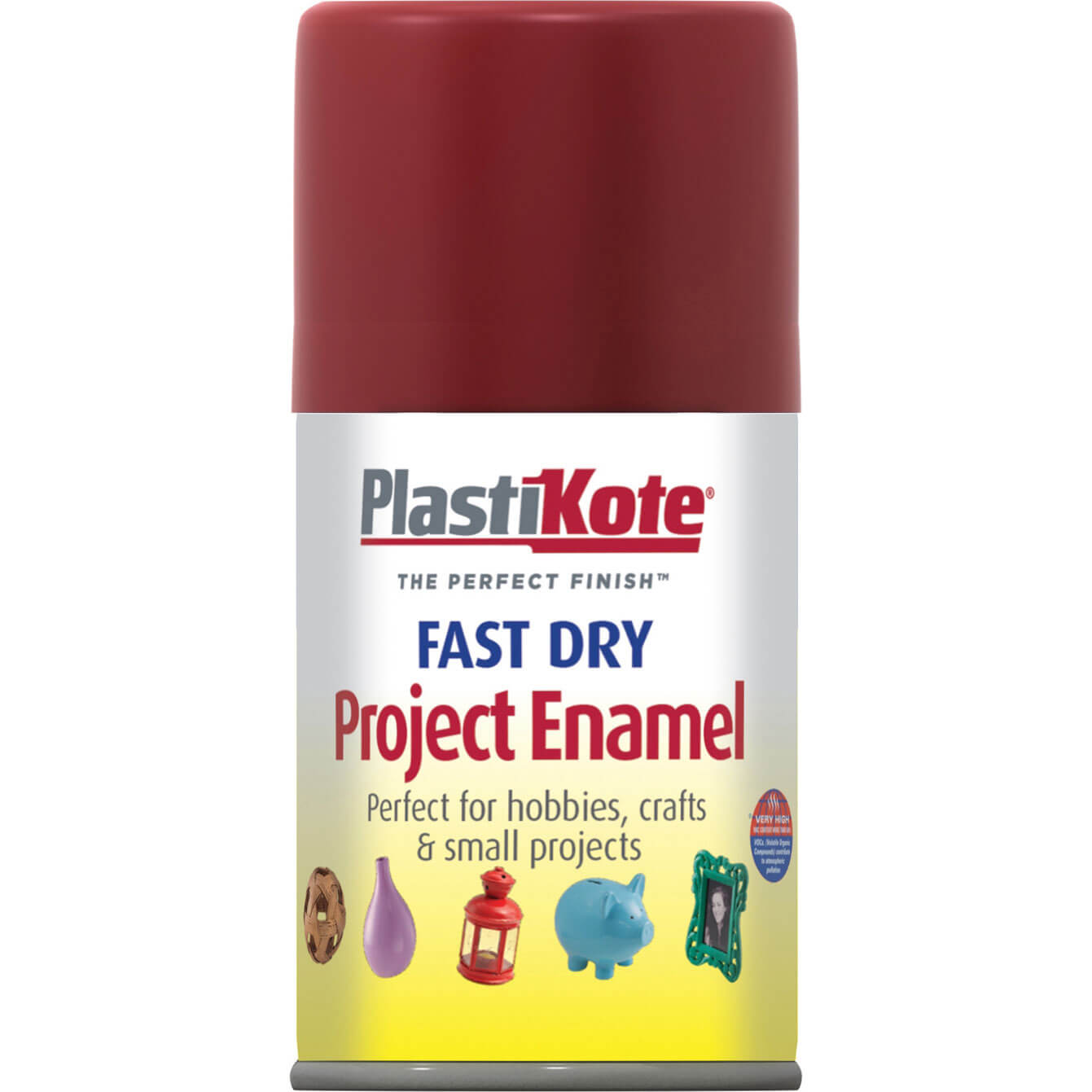 Image of Plastikote Dry Enamel Aerosol Spray Paint Red 100ml