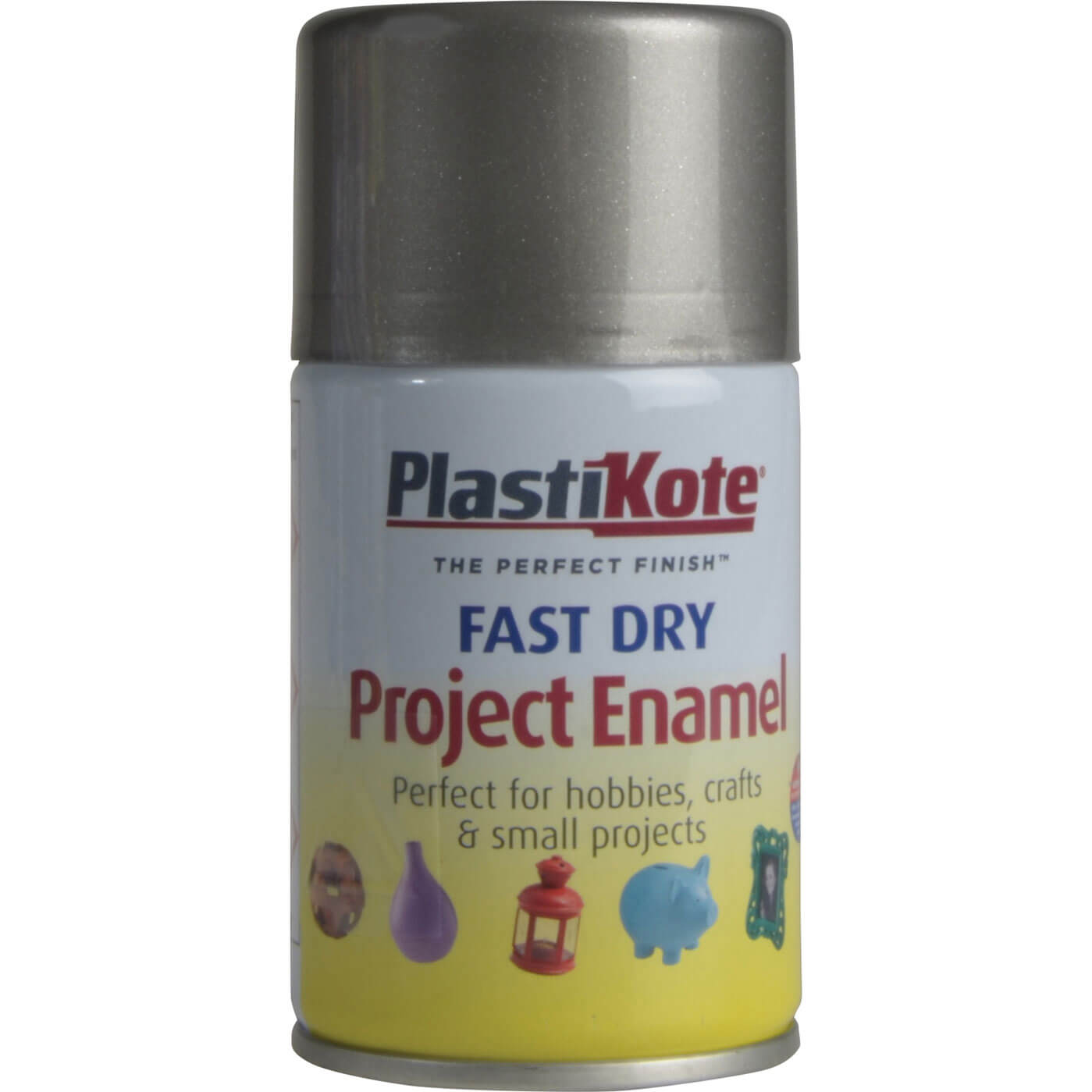 Image of Plastikote Dry Enamel Aerosol Spray Paint Pewter 100ml