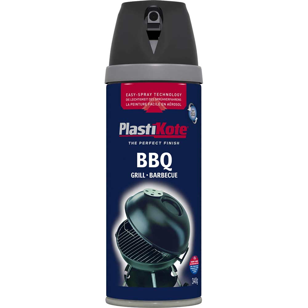 Image of Plastikote BBQ Spray Aerosol Paint Black 400ml