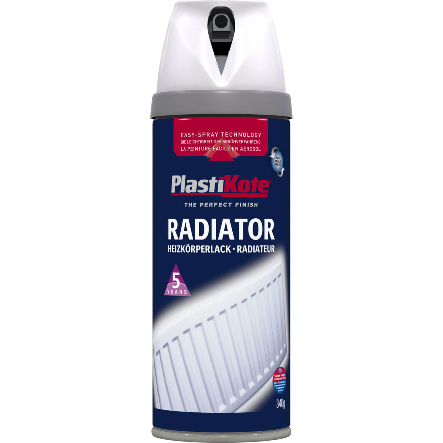 Image of Plastikote Radiator Aerosol Spray Paint Satin White 400ml